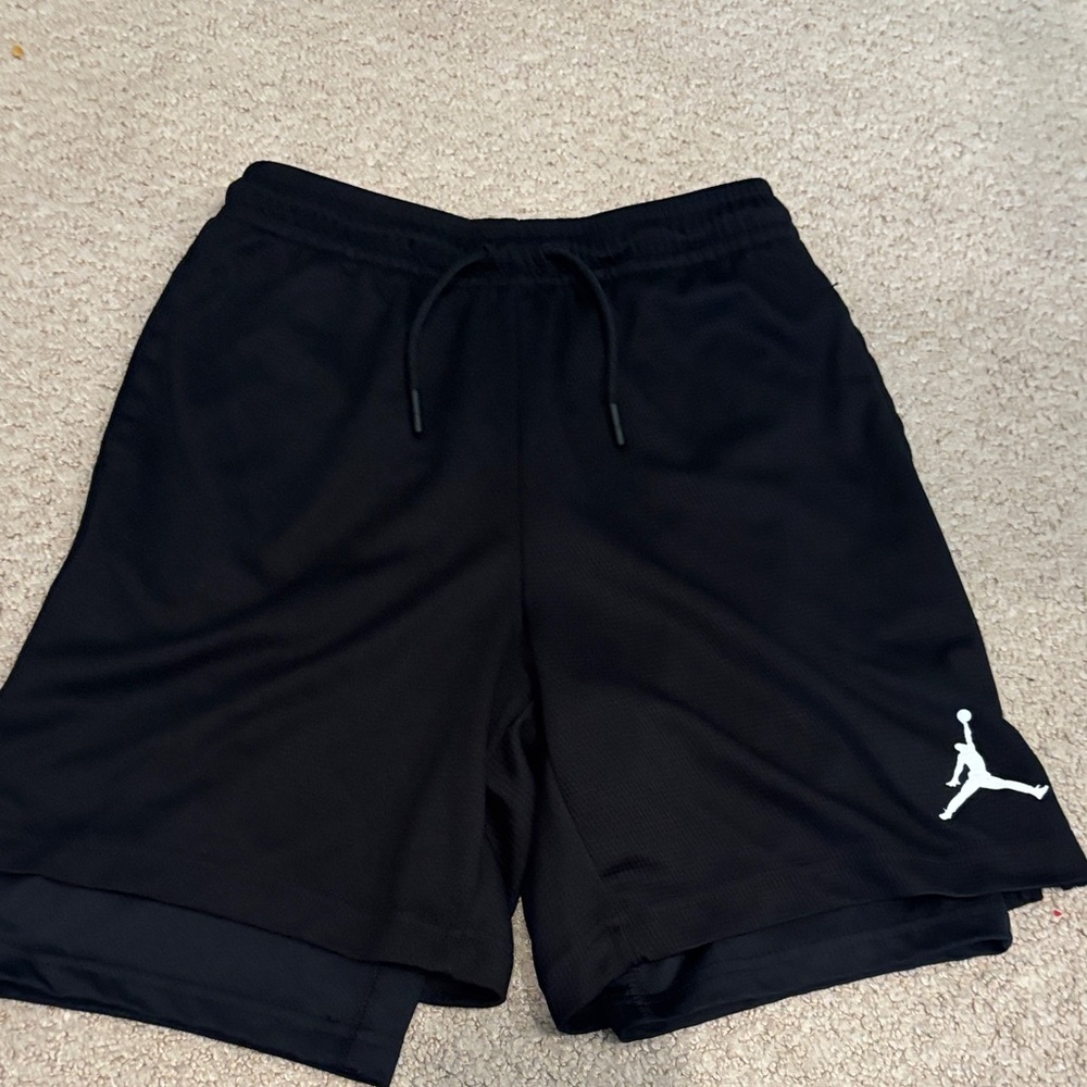 Jordan Black Shorts with Red Logo